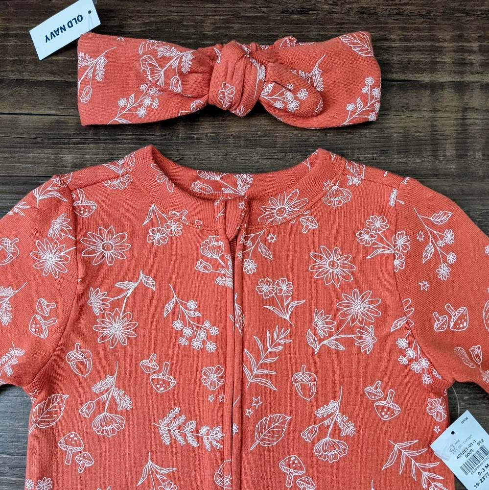 NWT Old Navy Sleeper One Piece With Headband